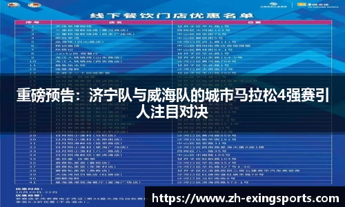 重磅预告:济宁队与威海队的城市马拉松4强赛引人注目对决